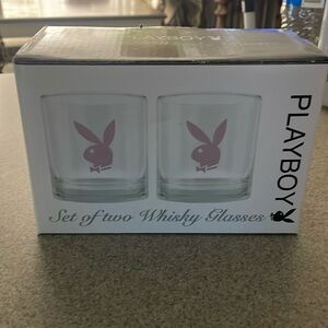 Playboy bunny whiskey glasses set